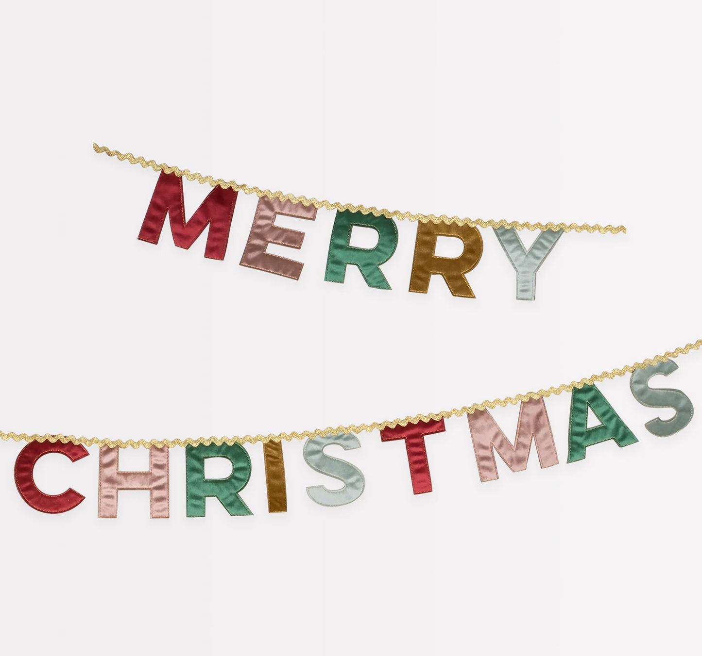 Merry Christmas Velvet Pennant Garland