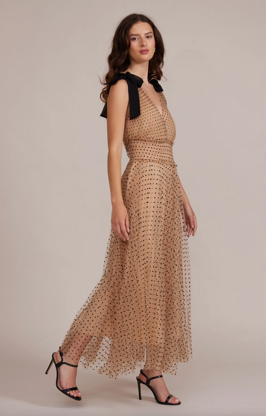 Solange Dotted Bow Dress