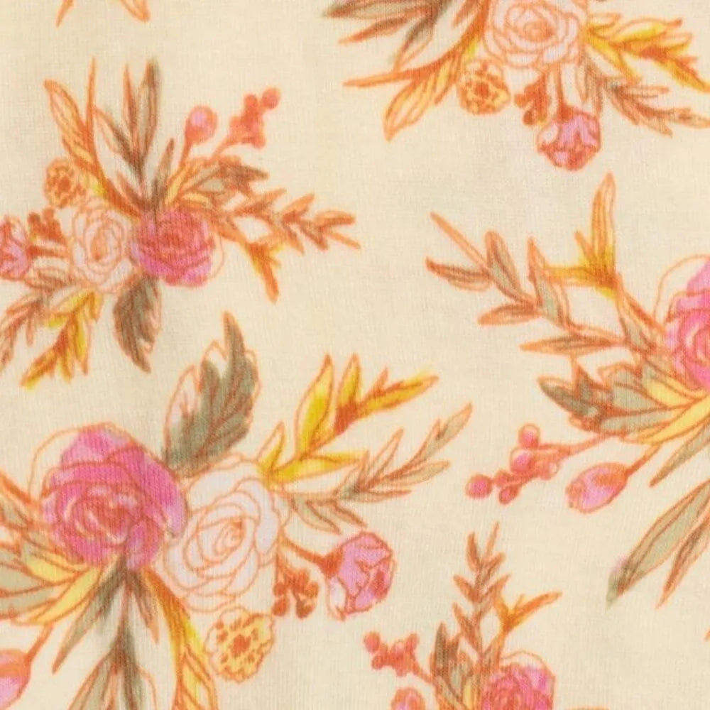 Organic Cotton Three-Layer Kerchief Bib - Vintage Floral