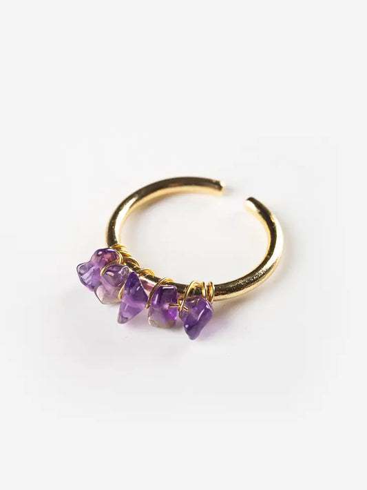 Tumbled Amethyst Adjustable Ring