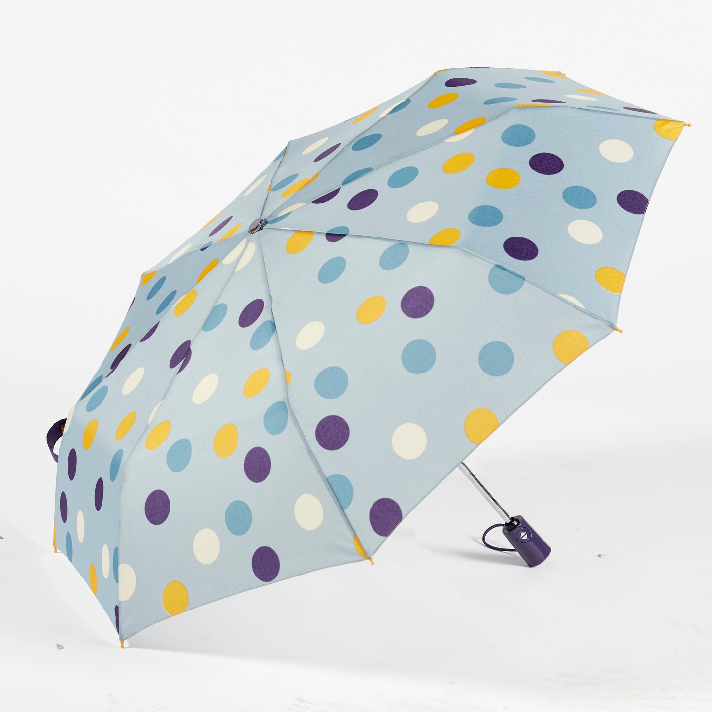 Auto Open/Close Travel Umbrella- Tri-Color Dots