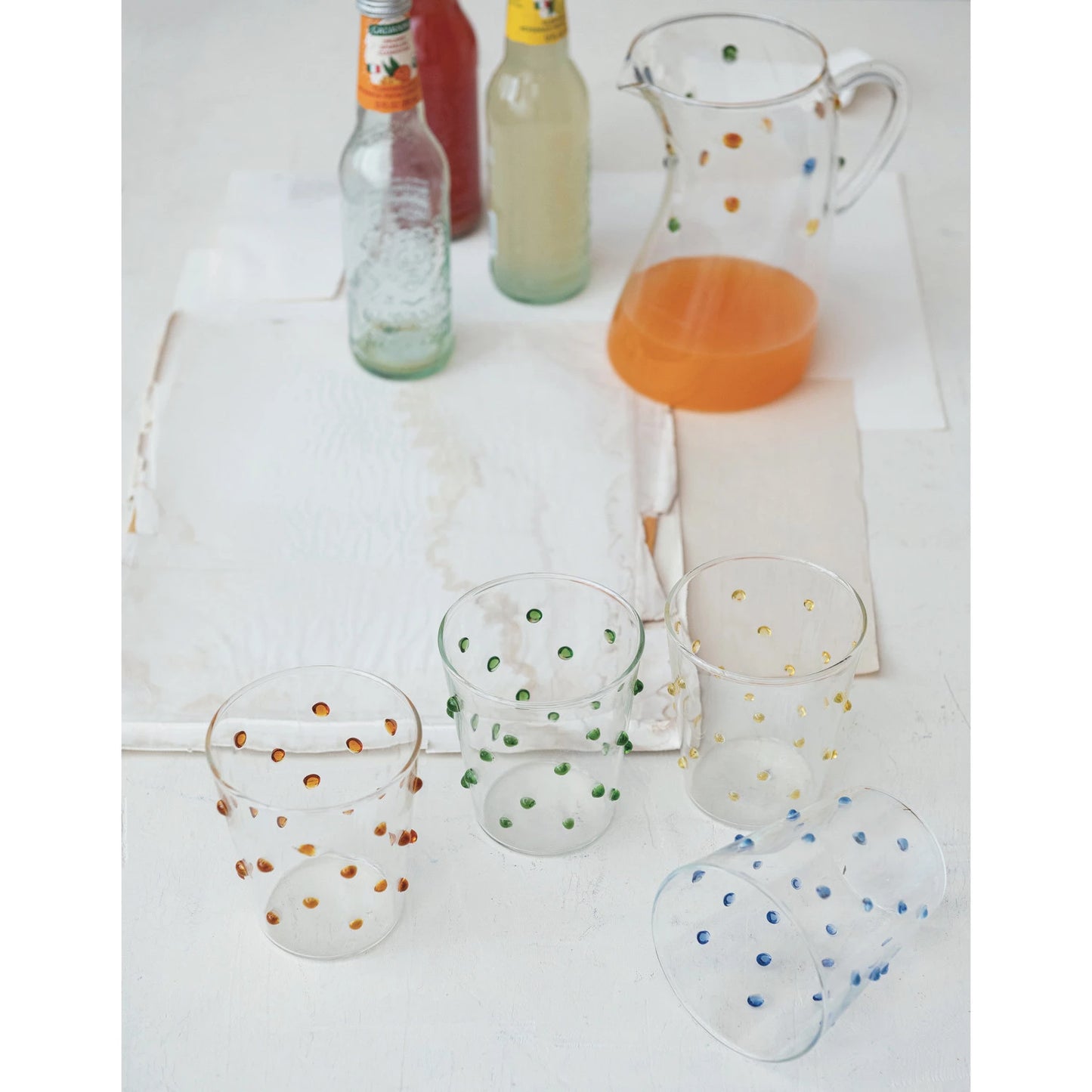 Raised Dots Handmade Drinking Glass