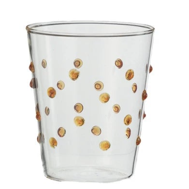 Raised Dots Handmade Drinking Glass