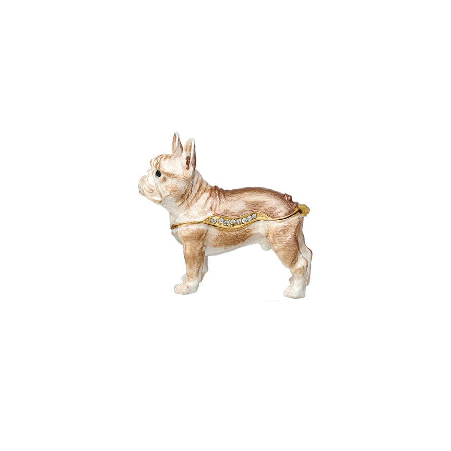 Enameled Metal French Bulldog Trinket Box