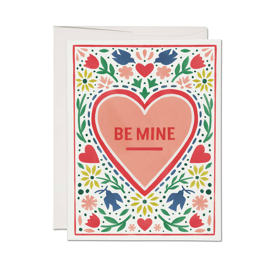 Folk Heart Valentine Card