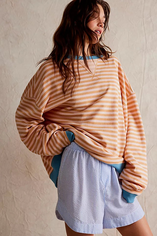 Classic Crew Striped Sweatshirt