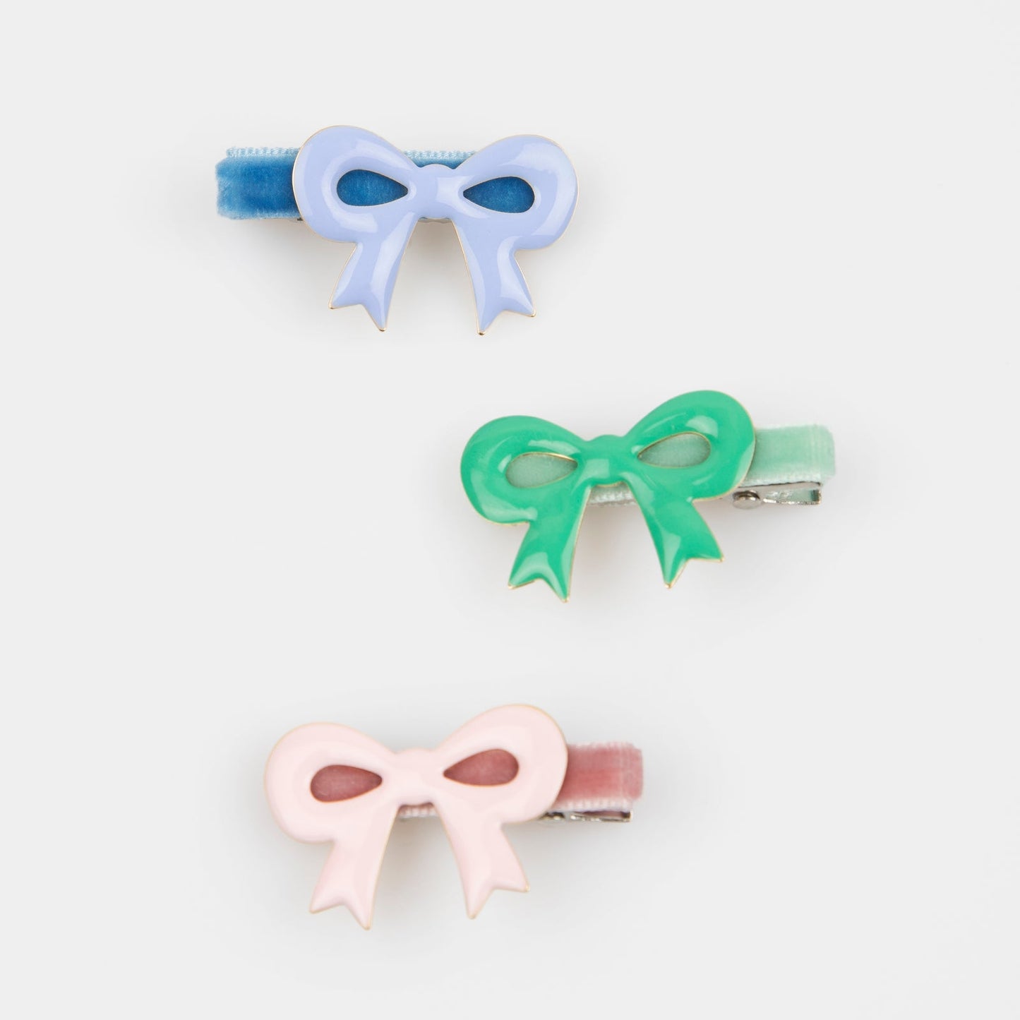 Enamel Bow Hair Clips