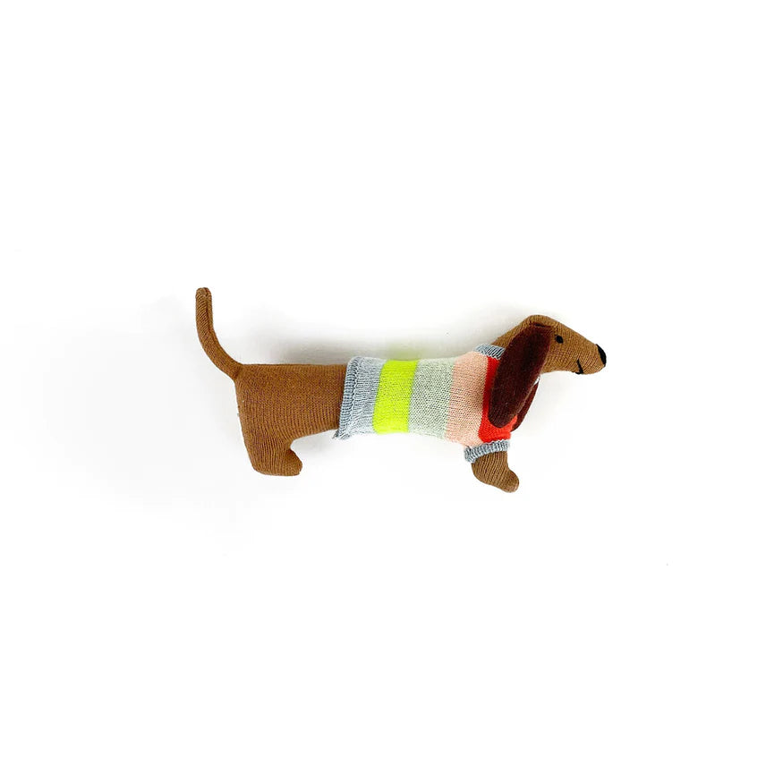 Wiener Dog Knit Rattle