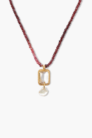 Spinel and Crystal Necklace