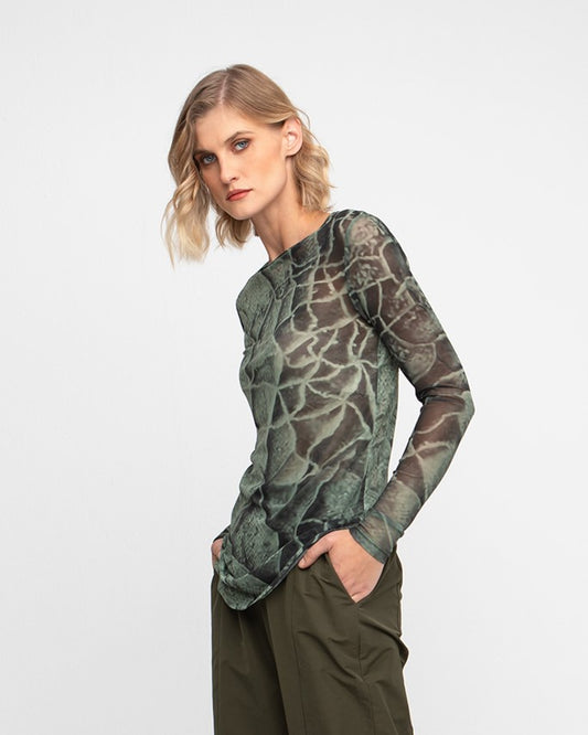 Kassandra Snake Print Top