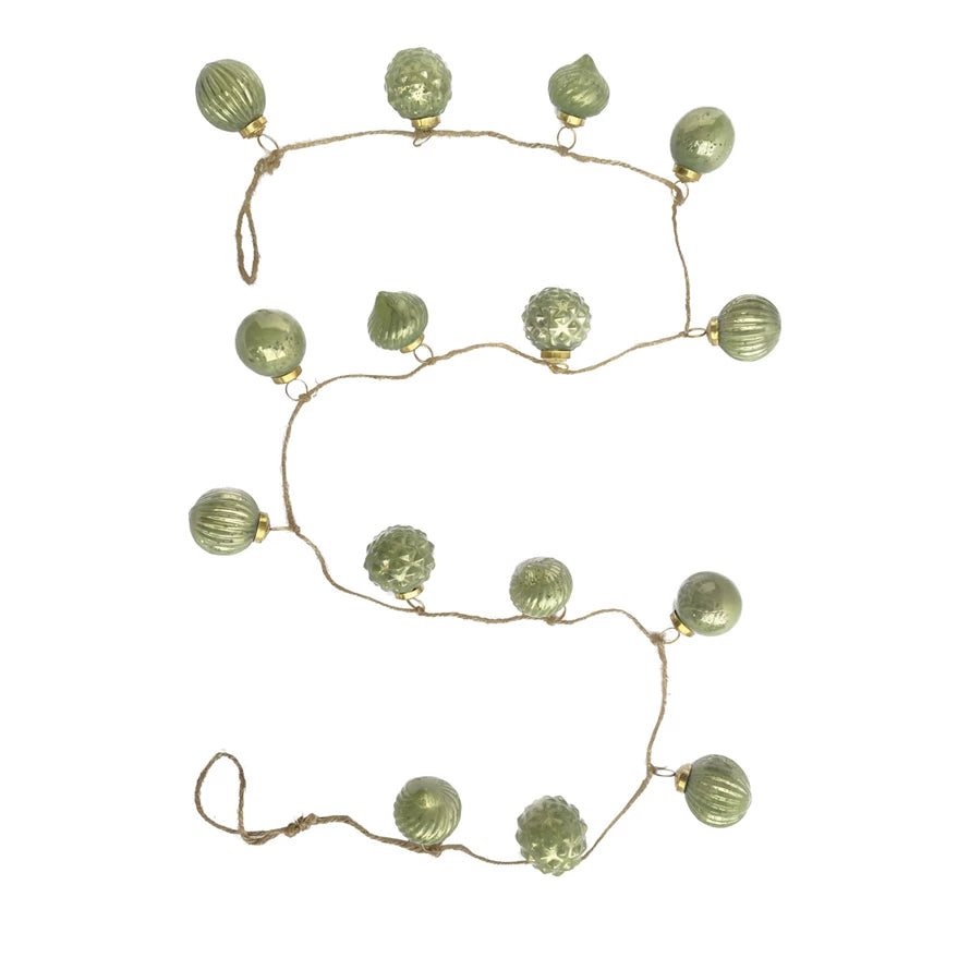 72" Embossed Recycled Glass Ornament Garland