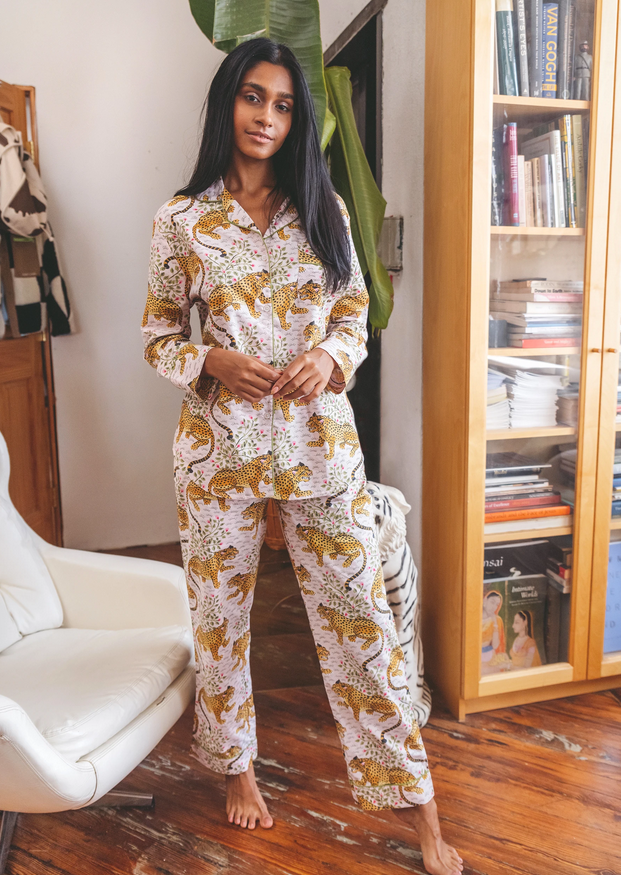 Bagheera Long Pajama Set- Blush