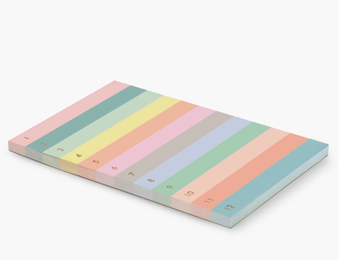 Numbered Color Block Memo Notepad