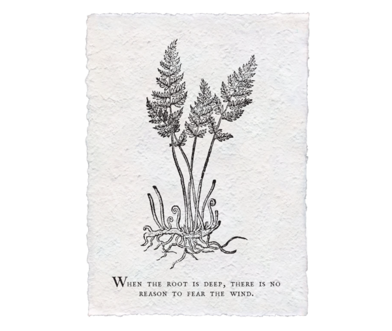 When the Root is Deep Botanical Handmade Paper Print