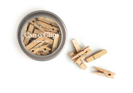 Mini Wooden Clips in Tin