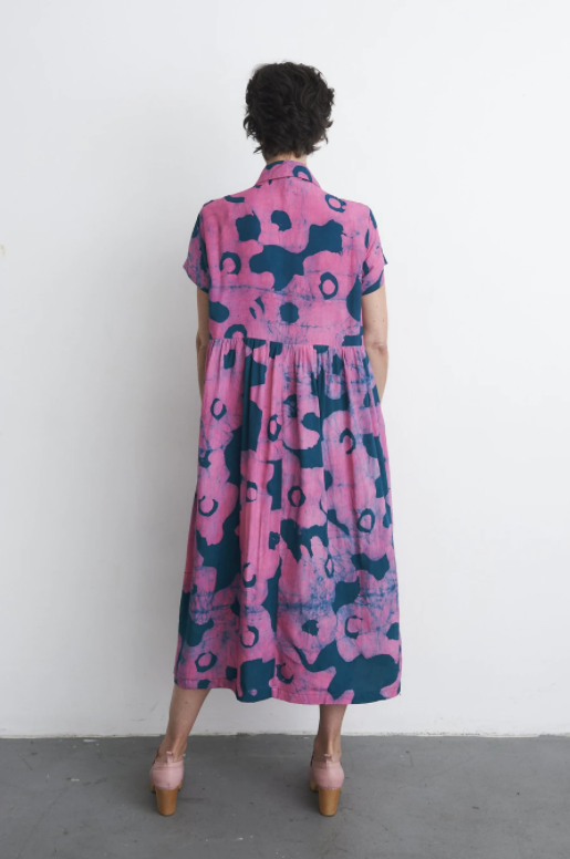 Hand Dyed Imperium Midi Dress in Pool Party