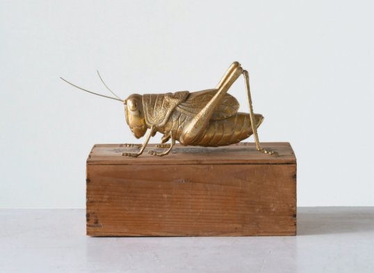 Resin Gold-Finished Cricket