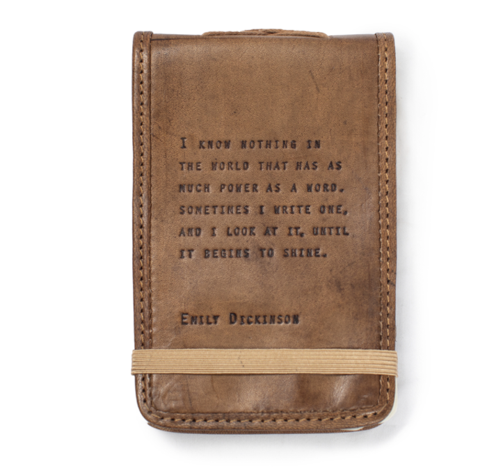 Handmade Leather Quote Journal - Mini