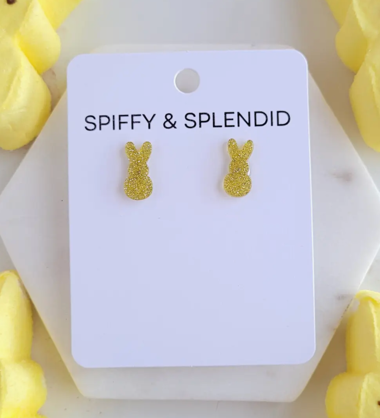 Glitter Bunny Stud Earrings