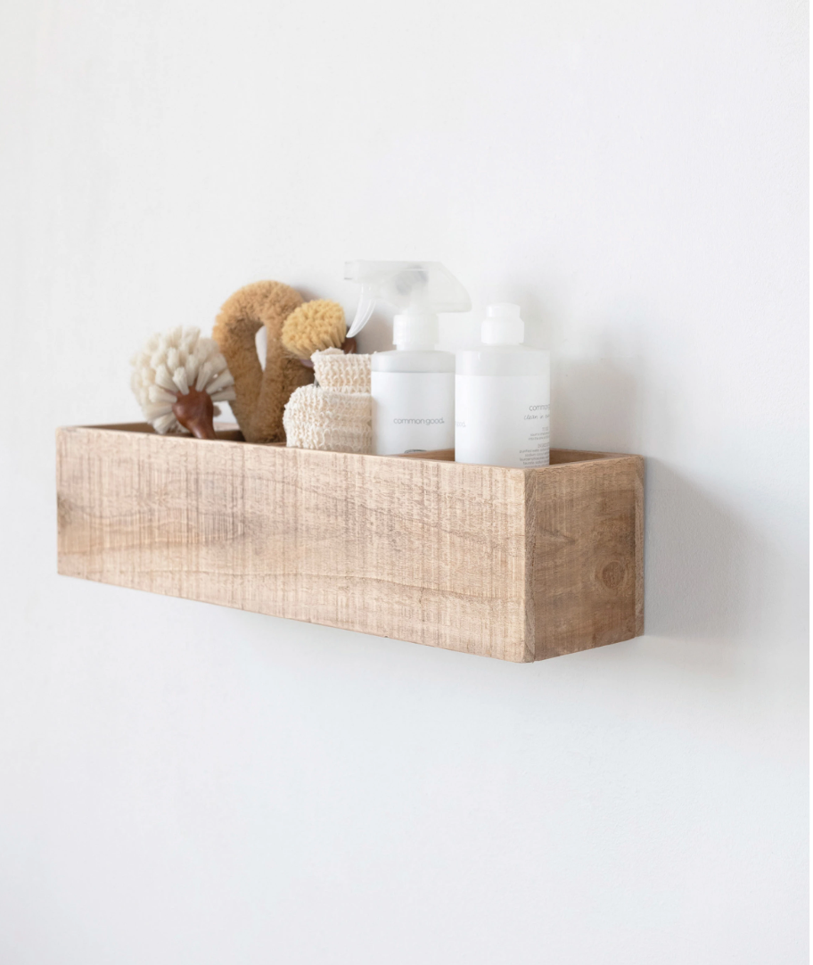 Fir Wood Wall Container with 4 Sections