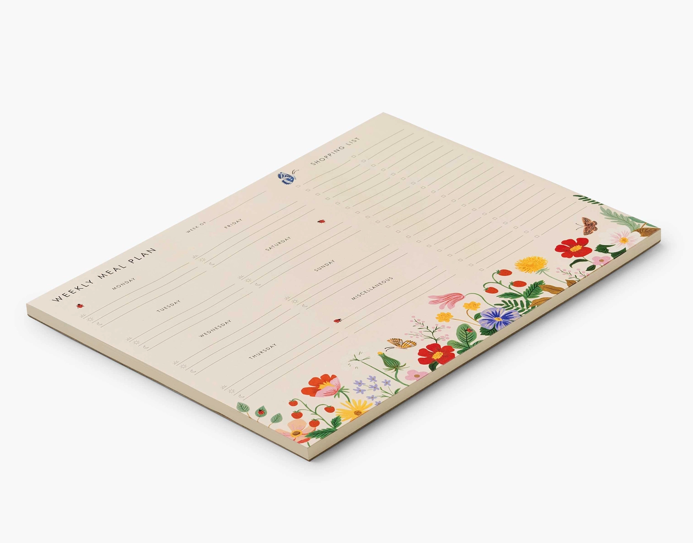 Weekly Meal Planner Tear Off Note Pad