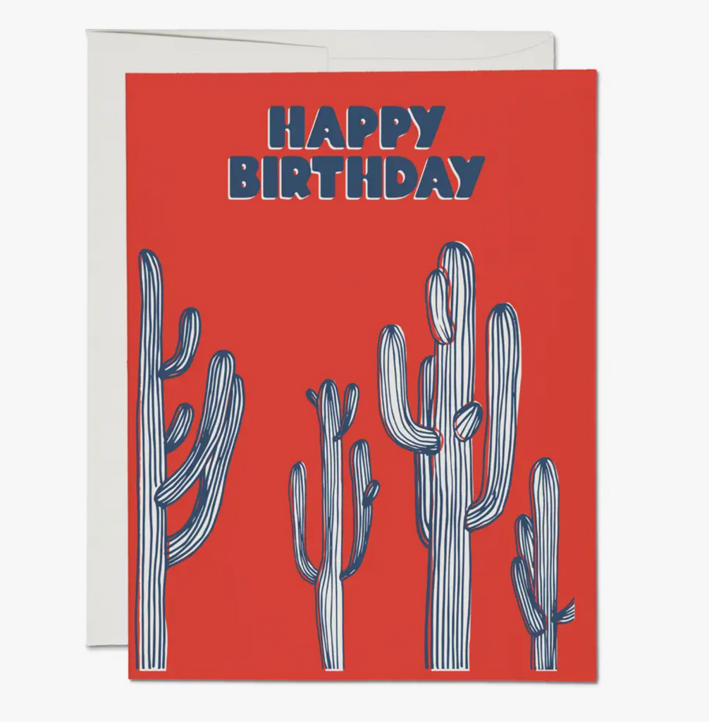 Saguaro Cactus Happy Birthday Greeting Card