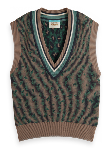 Animal Jacquard Knitted Spotted Vest